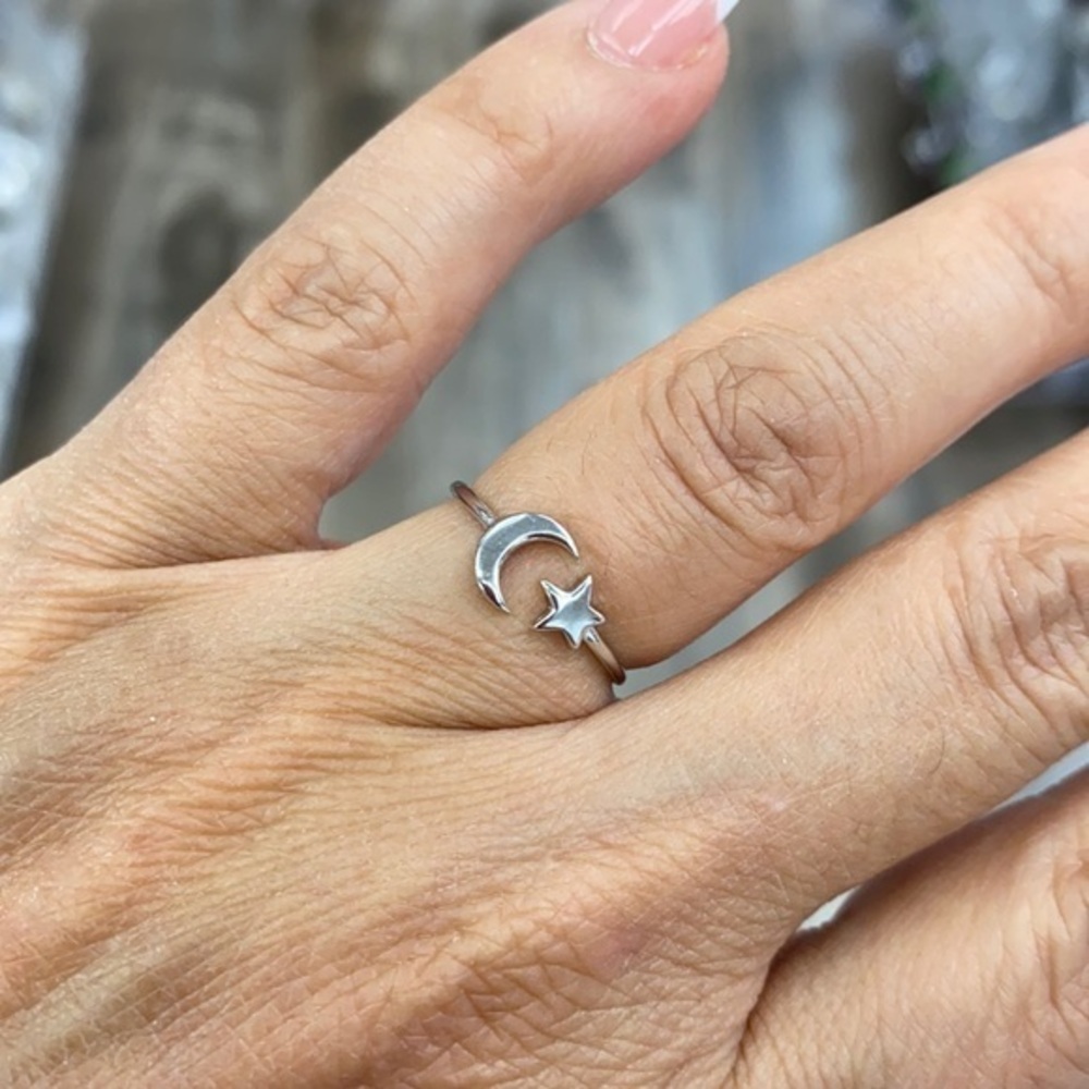 ⭐️ Sterling silver Pandora Look Moon Star Ring